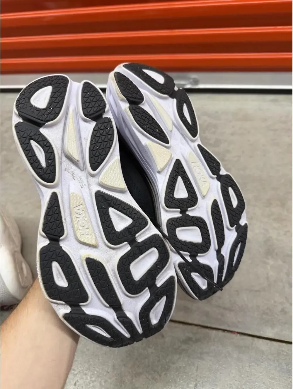 hoka one one bondi 8 black and white running gym shoes 11.5 MENS / NO INSOLES